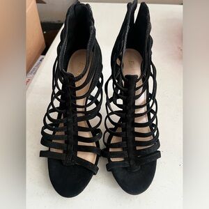 Essex Lane Black Strappy Heels